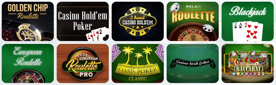 Jeux de table au Canada777 Casino
